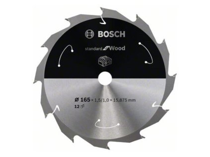 Bosch Pílový kotúč pre aku píly Standard for Wood 165 x 15,875 x 1,5/1,0mm Z12 | ajtech.sk