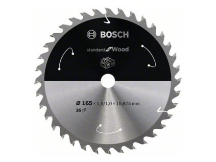 Bosch Pílový kotúč pre aku píly Standard for Wood 165 x 15,875 x 1,5/1,0mm Z36 | ajtech.sk