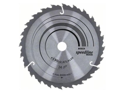 Bosch Pílový kotúč Speedline Wood 190 x 20/16 x 2,2mm Z24 | ajtech.sk
