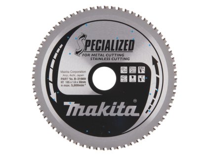 Makita Pílový kotúč na nehrdzavejúcu oceľ 185 mm / 30 mm / 64z, B-31669 | ajtech.sk