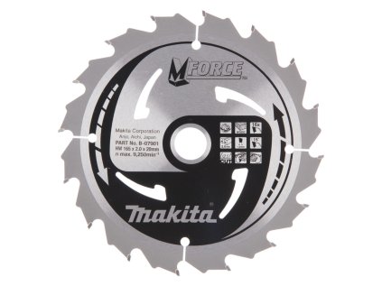 Makita Pílový kotúč na drevo Mforceorce 165 mm / 20 mm / 16z, B-07901 MA | ajtech.sk