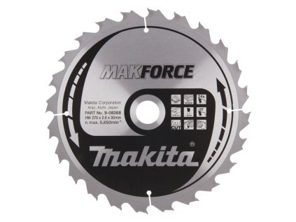Makita Pílový kotúč na drevo MAKForce 270 mm / 30 mm / 24z, B-08268 MA | ajtech.sk