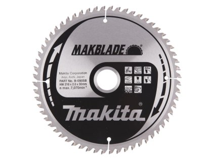 Makita Pílový kotúč na drevo MAKBlade na drevo 216 mm / 30 mm / 60z, B-09058 MA | ajtech.sk