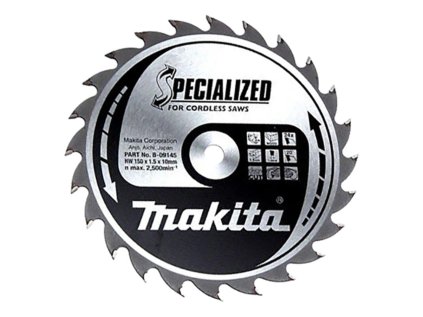 Makita pílový kotúč pre akú kotúčovú pílu na drevo 150 mm / 10 mm / 24z, B-09145 MA | ajtech.sk