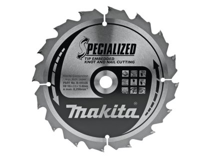 Makita Pílový kotúč na drevo a drevo s klincami 185 mm / 15,88 mm / 16z, B-09335 MA | ajtech.sk