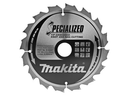 Makita Pílový kotúč na drevo a drevo s klincami 190 mm / 30 mm / 16z, B-09357 MA | ajtech.sk