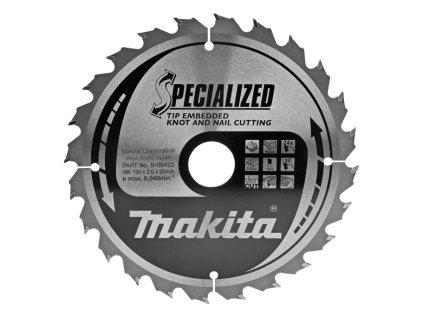 Makita Pílový kotúč na drevo a drevo s klincami 190 mm / 30 mm / 24z, B-09422 MA | ajtech.sk