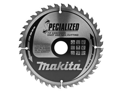 Makita Pílový kotúč na drevo a drevo s klincami 190 mm / 30 mm / 40z, B-09503 MA | ajtech.sk