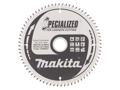 Makita Pílový kotúč na laminát 216 mm / 30 mm / 72z, B-29474 MA | ajtech.sk