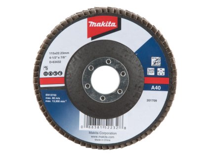 Makita Lamelový brúsny kotúč na kov 115 x 22,23 mm, P40, 10 ks, D-63432-10 | ajtech.sk