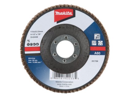 Makita D-63448-10 Lamelový brúsny kotúč na kov 115x22,23 mm, P60, 10 ks, D-63448-10 | ajtech.sk