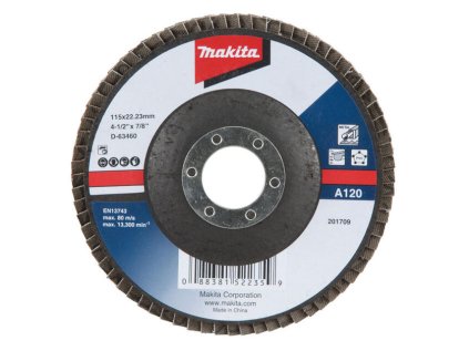 Makita Lamelový brúsny kotúč na kov 115x22,23 mm, P120, 10 ks D-63460-10 | ajtech.sk