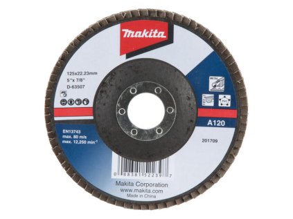 Makita Lamelový brúsny kotúč na kov 125x22,23 mm, P120, 10 ks D-63507-10 | ajtech.sk