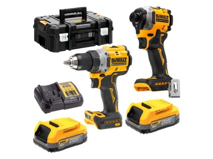 DeWALT DCK2051E2T Sada náradia - Príklepová vŕtačka, rázový uťahovák 18 V, 2 x 1,7 Ah | ajtech.sk