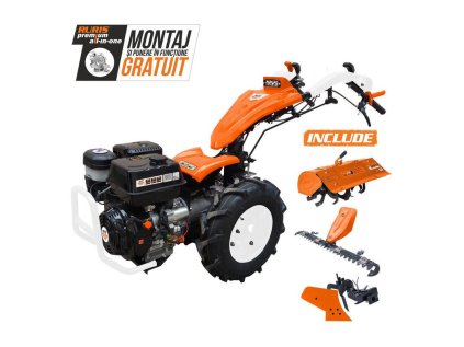 RURIS C977 Malotraktor s lištovou kosačkou, kultivátorom a pluhom | ajtech.sk