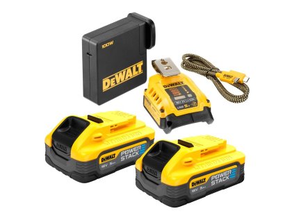DeWALT USB-C nabíjací set 2x 5 Ah 18 V POWERSTACK | ajtech.sk