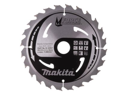 Makita Pílový kotúč Mforce drevo 210 mm / 30 mm 24z | ajtech.sk