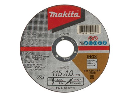 Makita E-03034 Rezný kotúč na nerez 115x1x22,2 mm | ajtech.sk