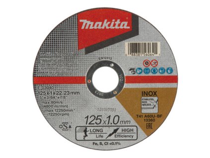 Makita E-03034 Rezný kotúč na nerez 125x1x22,2 mm | ajtech.sk