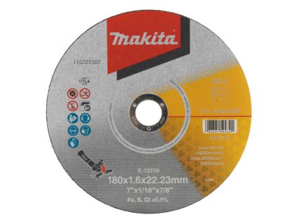 Makita E-13758 Rezný kotúč na nerez 180x1,6x22,2 mm | ajtech.sk