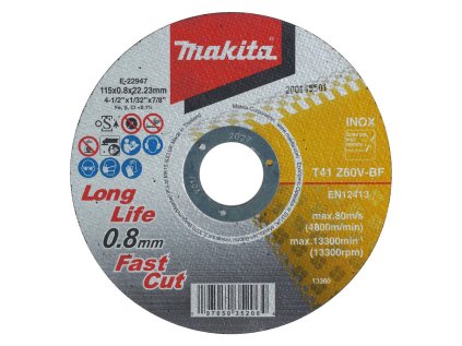 Makita E-22953-12 Rezný kotúč na nerez 125x0,8x22,2 mm | ajtech.sk