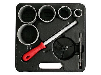 Strend Pro HT01-6008 Sada vyrezávačov s unášačom, 33-53-67-73-83 mm | ajtech.sk