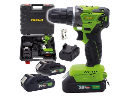ProCraft PA20BL Akumulátorový vŕtací skrutkovač (2x2 Ah) | ajtech.sk