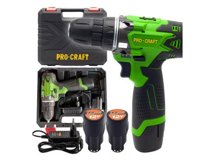 ProCraft PA12Li Akumulátorový vŕtací skrutkovač (2x 2 Ah) | ajtech.sk
