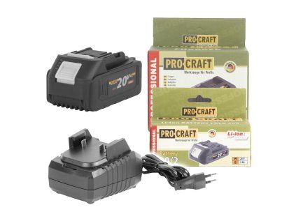 Akumulátorová sada 20V 4Ah s nabíjačkou ProCraft | extratech.sk