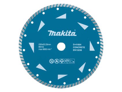 Makita D-41654 Nedelený turbo diamantový rezný kotúč 230 mm na betón, kameň | ajtech.sk