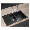 CONCEPT DG205C60bc Drez granitový s vaničkou a odkvapom Cubis ČIERNY | ajtech.sk