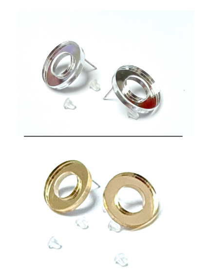 Náušnice MIRROR CIRCLES - 2 cm - GOLD & SILVER