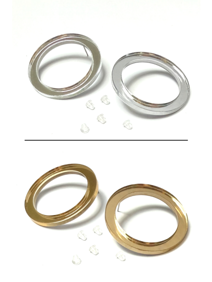 Náušnice MIRROR CIRCLES - 4 cm - GOLD & SILVER