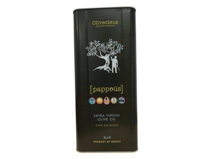 Extra panenský olivový olej Pappous Olivecious 5l  rodinný, živý, výrazný, jednoodrodový