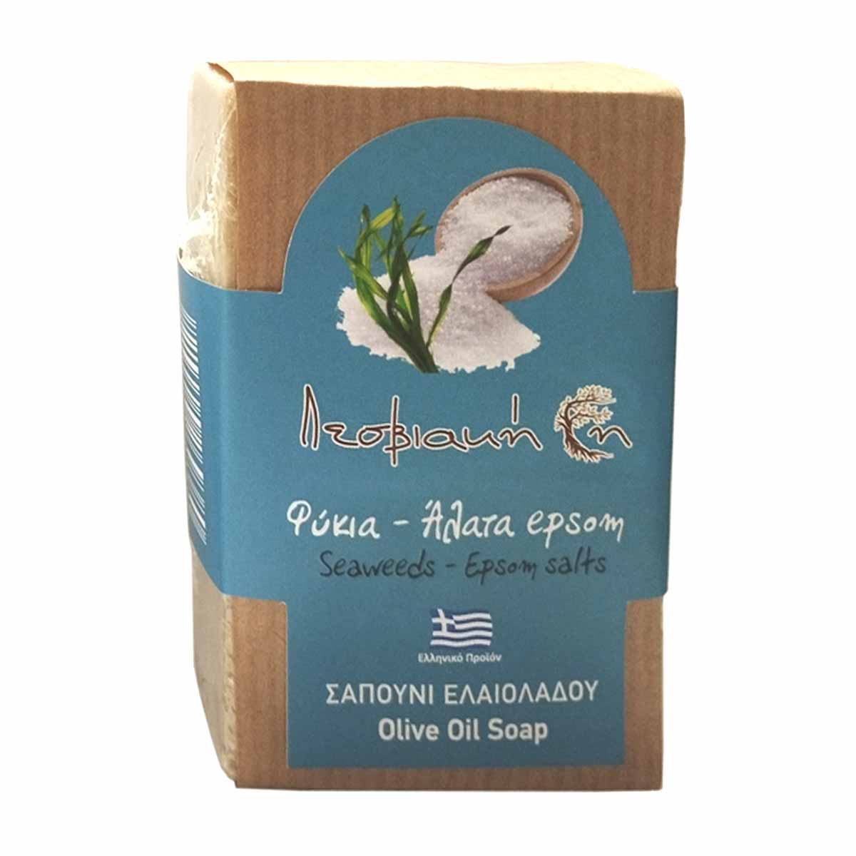 Olivové mydlo s morskými riasami a epsomskou  soľou 100g  protizápalové, prírodné