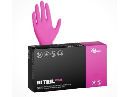 Nitrilové rukavice NITRIL IDEAL 100 ks, nepudrované, magenta, 3.5 g