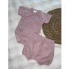 Set mušelín body+kraťasy Dusty Rose