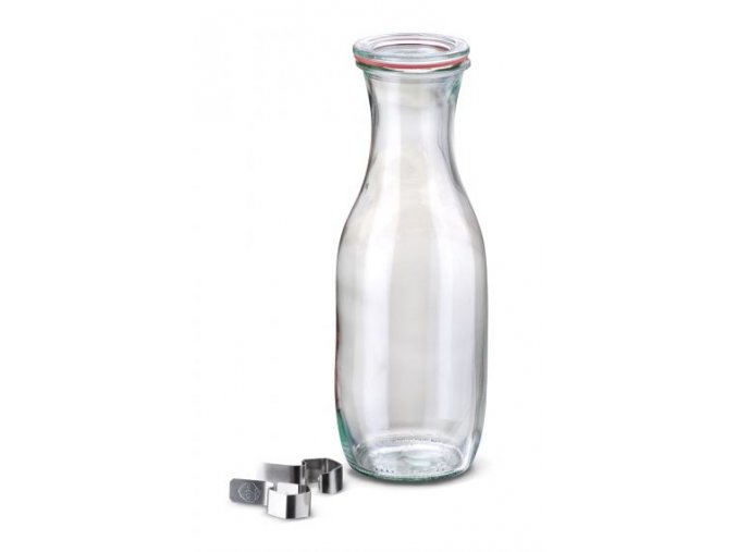 Láhev Saft WECK 1062 ml - láhev s výškem, těsnící gumou a klipsy