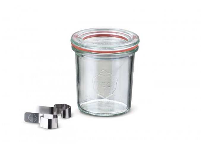 Zavařovací sklenice WECK Classic 140mm komplet s víčkem, klipsy a těsnící gumou