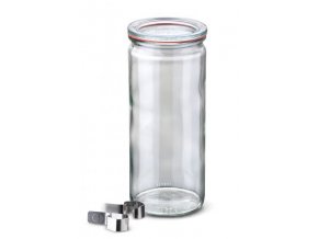 Zavařovací sklenice Cylinder WECK 1040 ml - kompletní s víčkem a klipsy