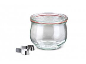 Zavařovací sklenice Tulip WECK 580ml - včetně víčka, klipsů a těsnící gumy