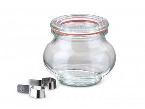 Zavařovací sklenice Lilie WECK 220ml - víčko, klipsy, těsnící guma