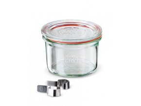 Zavařovací sklenice Classic WECK 200ml - včetně klipsů, těsnící gumičky a víčka