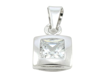 Prívesok z bieleho zlata - číry zirkón 5 mm x 5 mm