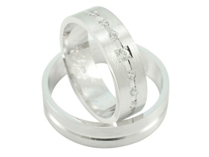 Svadobné obrúčky z bieleho zlata-ploché