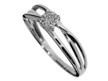 Zásnubný prsteň z bieleho zlata s briliantmi