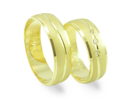 Svadobné obrúčky zo žltého zlata s vlnkou