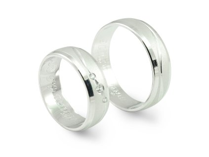 Svadobné obrúčky z bieleho zlata s vlnkou