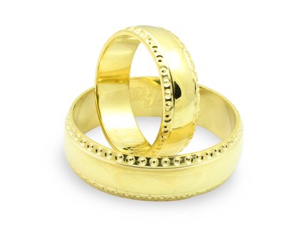 Svadobné obrúčky zo žltého zlata polguľaté široké 5,5 mm