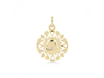 Prívesok zo žltého zlata - Panna Mária